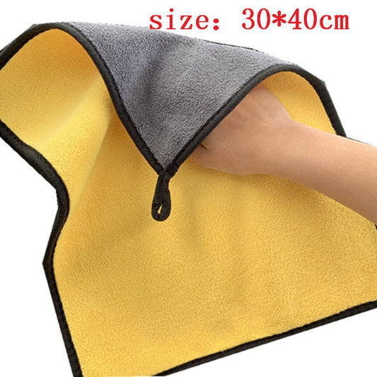Easy Clean Car Care Polishing Wash Towel Plush Microfiber Washing Dry Towel Thick Plush Polyester Fiber Car Cleaning Cloths New