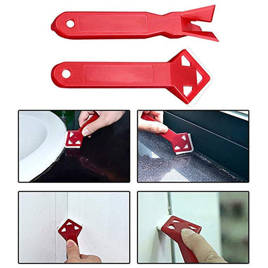 2pcs Negative Angle Scraper Silicone Trowel Glass Plastic Shovel Blade Removal Of Residual Rubber Home Improvment
