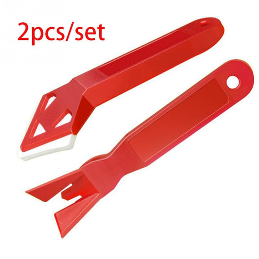 2pcs Negative Angle Scraper Silicone Trowel Glass Plastic Shovel Blade Removal Of Residual Rubber Home Improvment