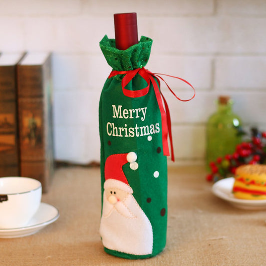 Wine Bottle Cover Bag Christmas Gifts Bag Dinner Table Decoration Christmas Ornaments Supplies For Home Party Decors