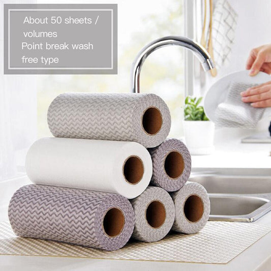 Kitchen Anti-grease wiping rags efficient Super Microfiber Disposable Absorbent Scouring Pad Kitchen Tableware Cleaning Cloth